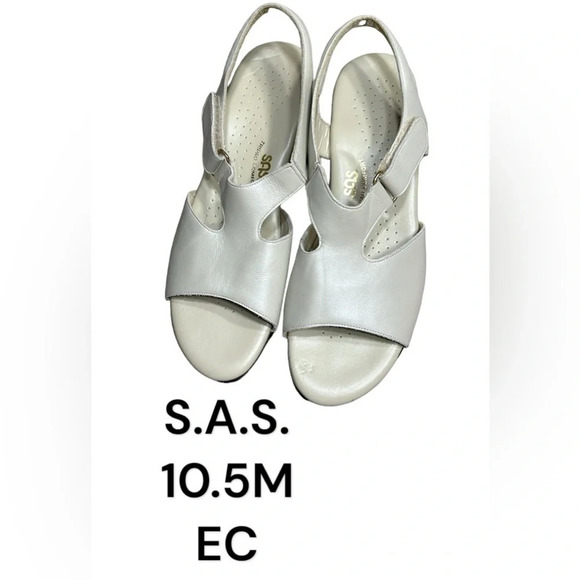 SAS sandals ,women size 10.5 Suntimer Pearl Cream colored,Velcro,comfy,1.5” heel - Picture 1 of 17